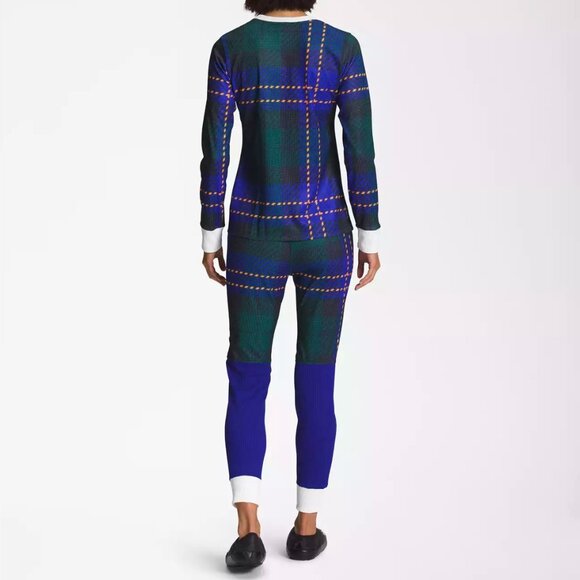 The North Face Women's Waffle Blue/Green Plaid Baselayer Pajama Set NWT Small - Picture 3 of 3